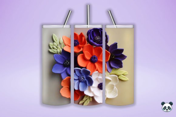 3D Anemone Bouquet Tumbler Wrap 5 Design Guide
