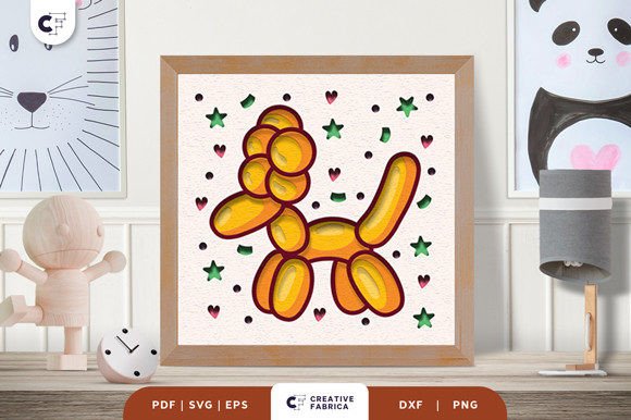 Adorable Balloon Poodle 3D Paper Cut SVG Guide