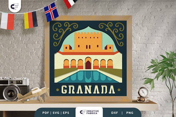 Bringing History to Life: The Art of the Alhambra Granada 3D Shadow Box SVG