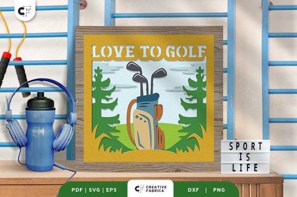 Bringing the Fairway Home with a Golf Bag 3D Light Box Paper Cut