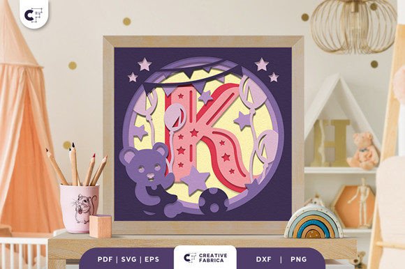 Crafting a 3D Baby Alphabet K Monogram Shadow Box