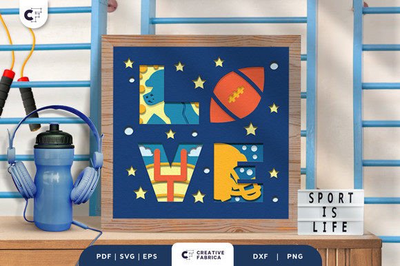 Crafting Passion: The American Football LOVE 3D Shadow Box for Fans and Makers