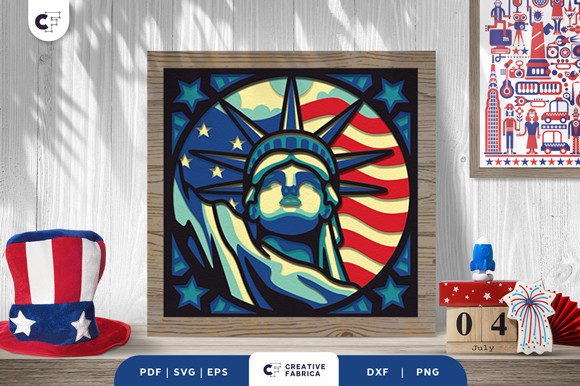 Crafting Patriotic Decor with the American Landmark 3D Shadow Box SVG