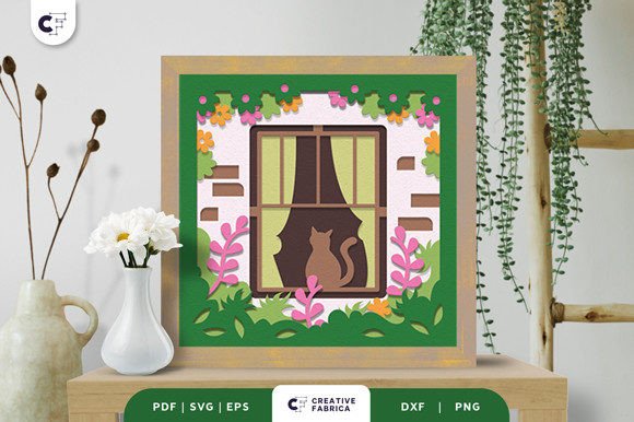 Crafting Serenity: A Deep Dive into the Spring Window 3D Shadow Box SVG Design
