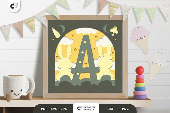 Elevating Nursery Decor with the Baby Alphabet A Monogram 3D Papercut SVG
