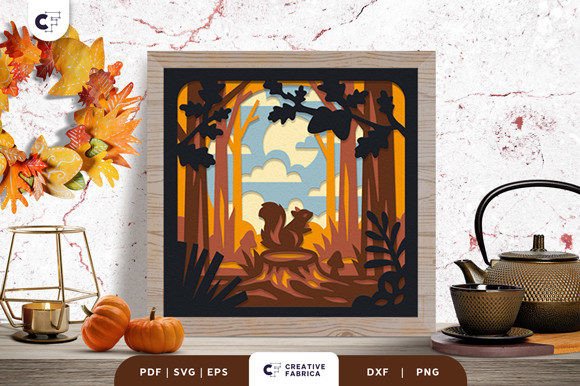 Evaluating the Squirrel in the Autumn Forest 3D SVG for Paper Crafting