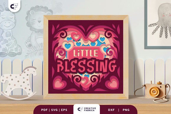 Little Blessing Heart Shape 3D Shadowbox Guide