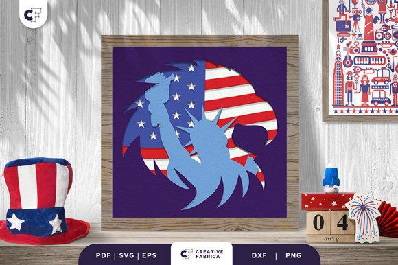Patriotic American Eagle 3D Shadow Box Guide